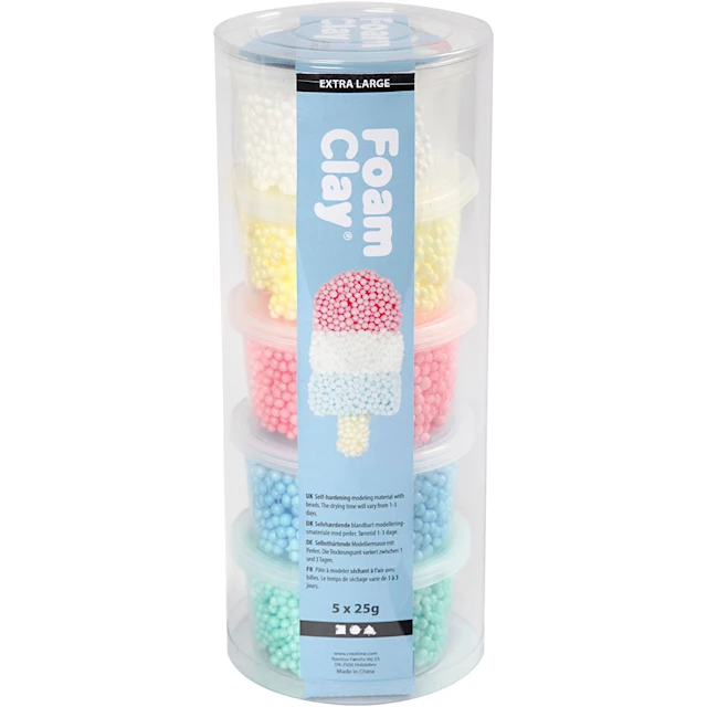 Foam Clay Extra Large, värilajitelma, 5x25 g/ 1 pkt