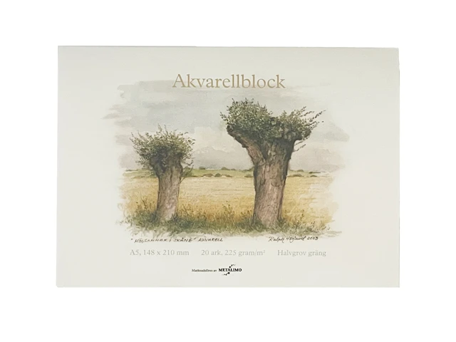 Akvarellblock A5 20 ark 225 g Metalimo