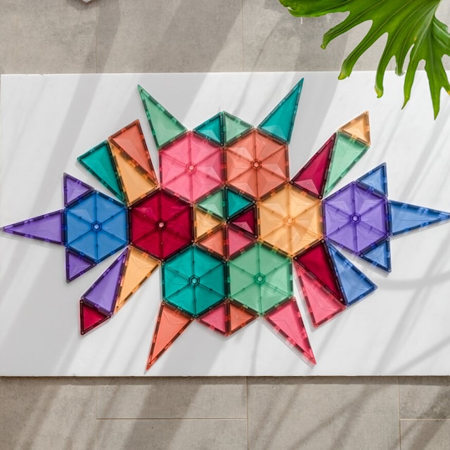 Produktbild 2 för Connetix Pastel Geometry Magnetleksaker 40 Delar