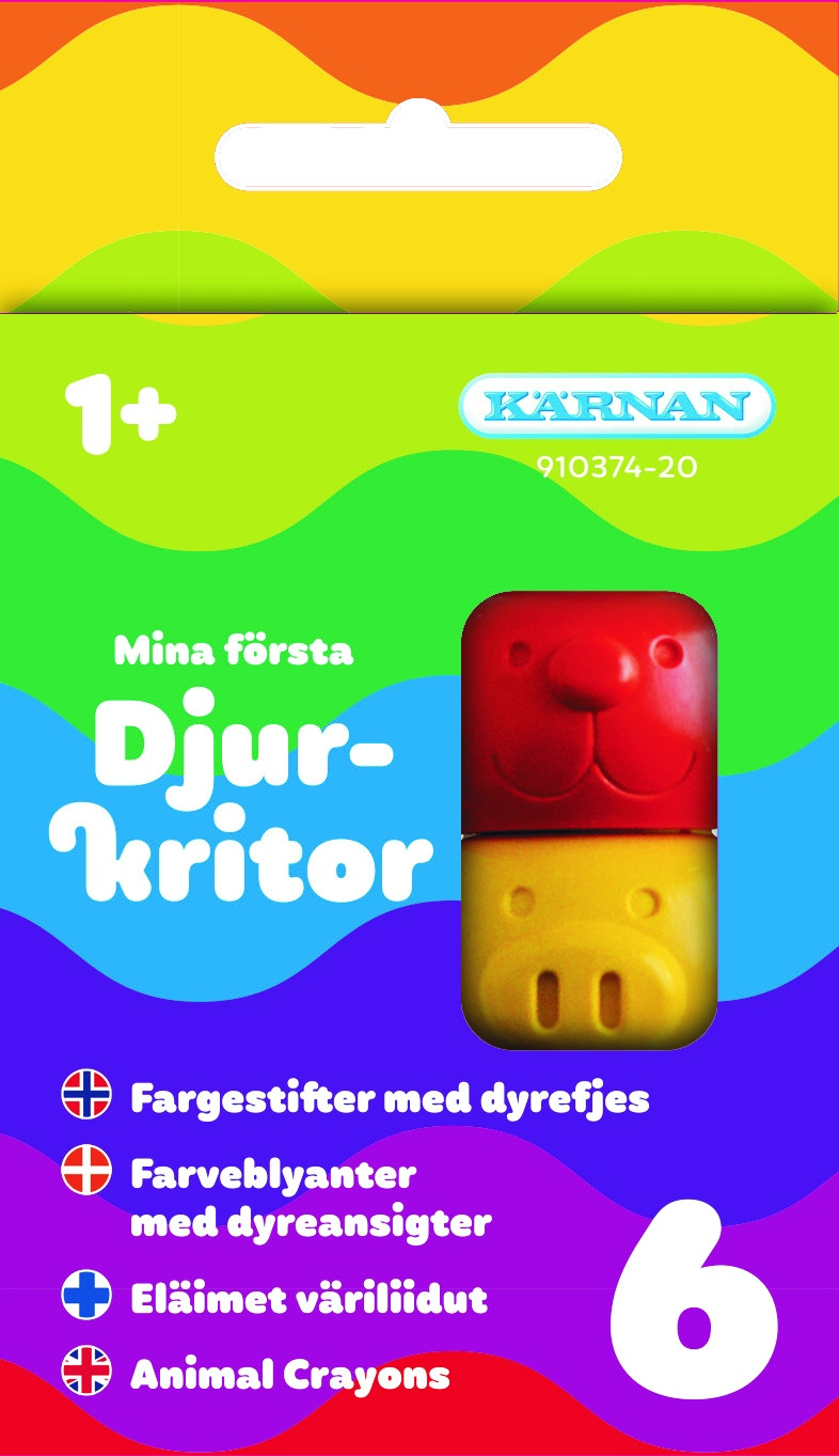 Mina Första Djurkritor från 1 år 6-pack Kärnan