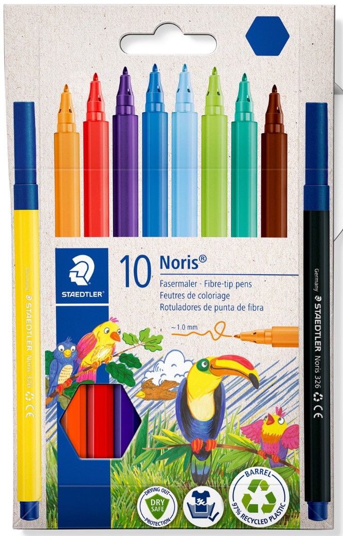 Noris fiberpenna 10 st Etui Staedtler