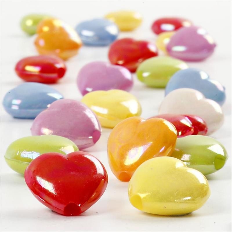 Plastpärlor Hjärta 25x15 mm 125 ml