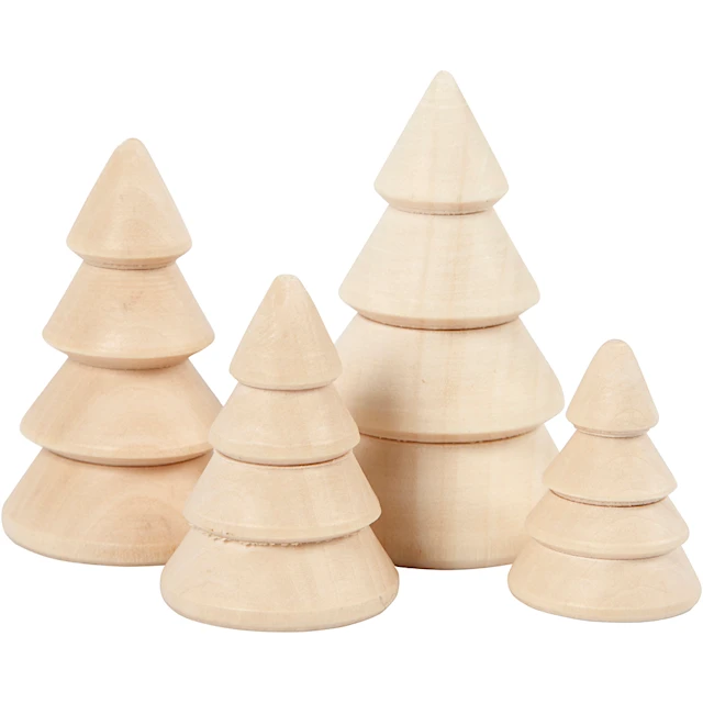 Joulukuuset, Kork. 3,3+4,3+5,3+6,3 cm, halk. 2,3+3+3,2+4 cm, 4 kpl/ 1 pkt