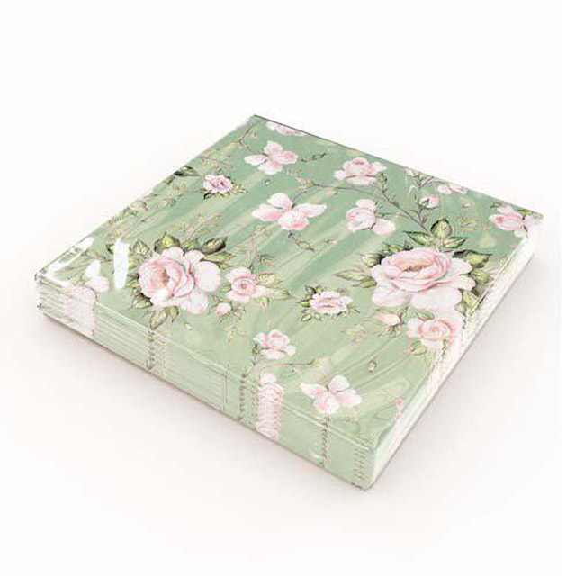 Produktbilde 2 for Kaffserviett Rosa roser 20-pack Gullers