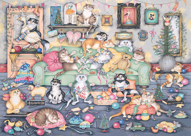 Tuotekuva 2 - Palapelit Crazy Cats Christmas Crackers 1000 palaa, Ravensburger