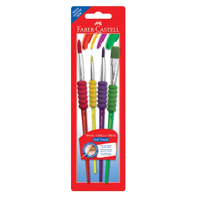 Faber-Castell Soft Grip Pensselisetti 4 Kokoa