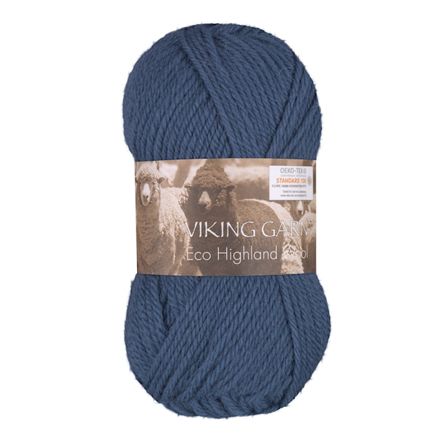 Eco Highland Wool 50 g Vaalea farkkusininen 222 Viking Garn