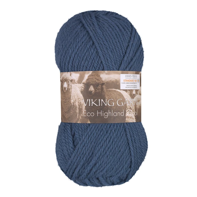 Eco Highland Wool 50 g Vaalea farkkusininen 222 Viking Garn