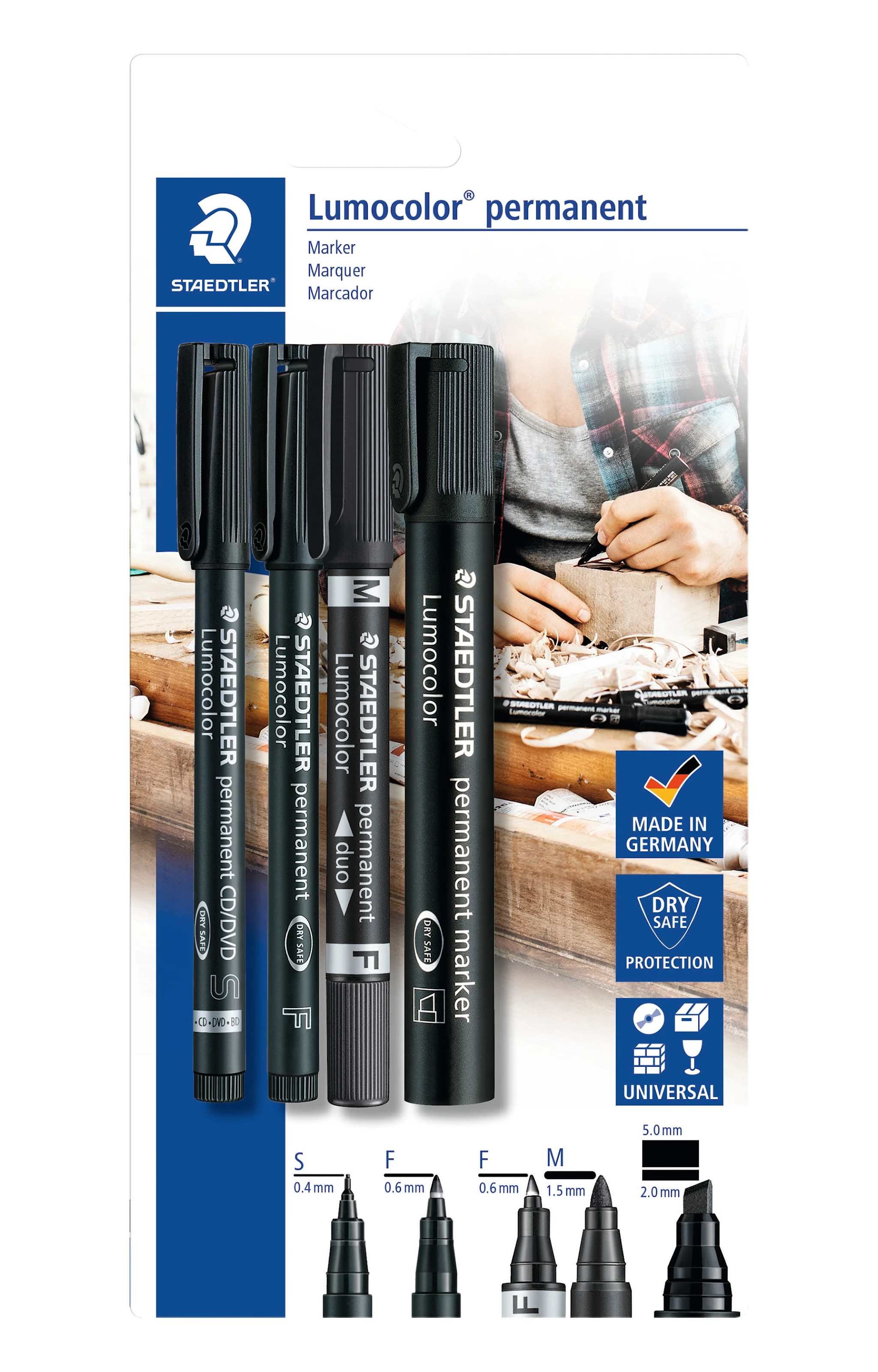 Produktbild för Permanenta Markers Lumocolor outdoor mix set 4-p Staedtler
