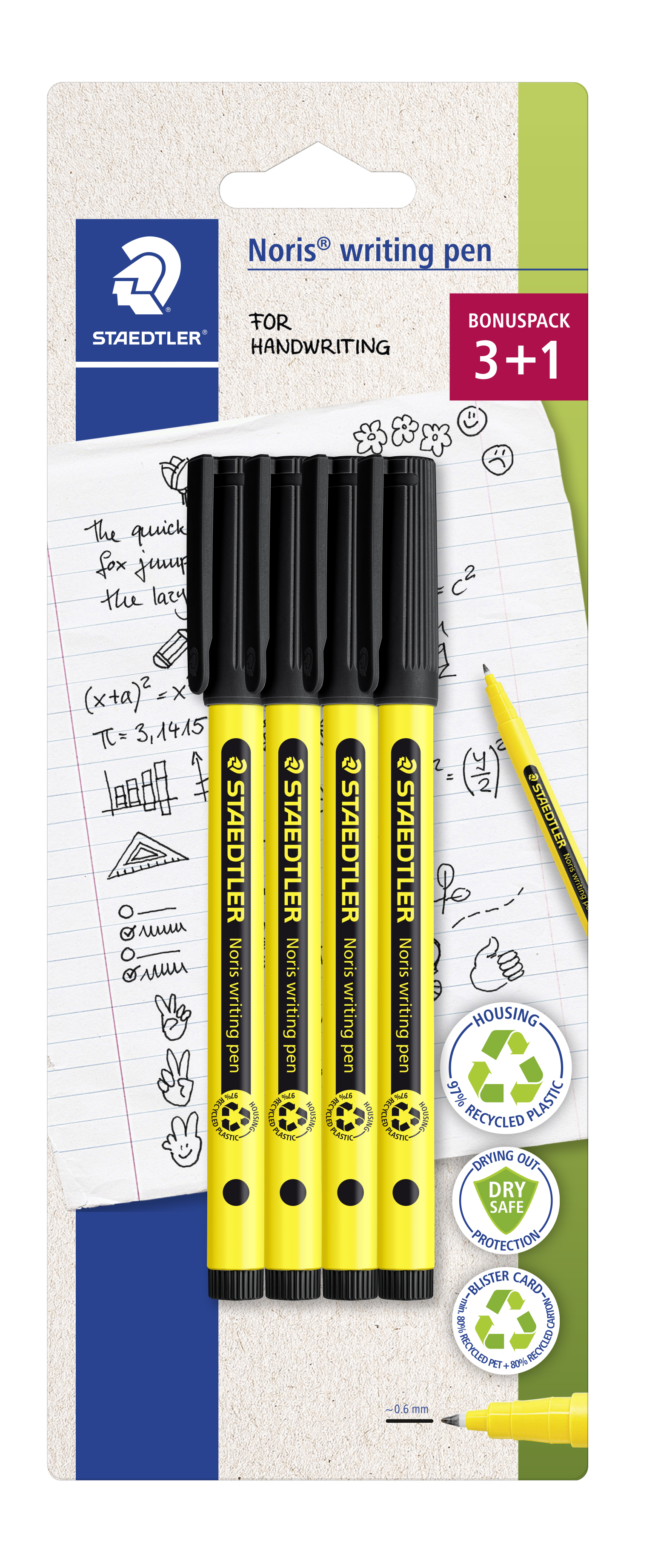 Noris Fineliner Writing Svart 4-pack Staedtler