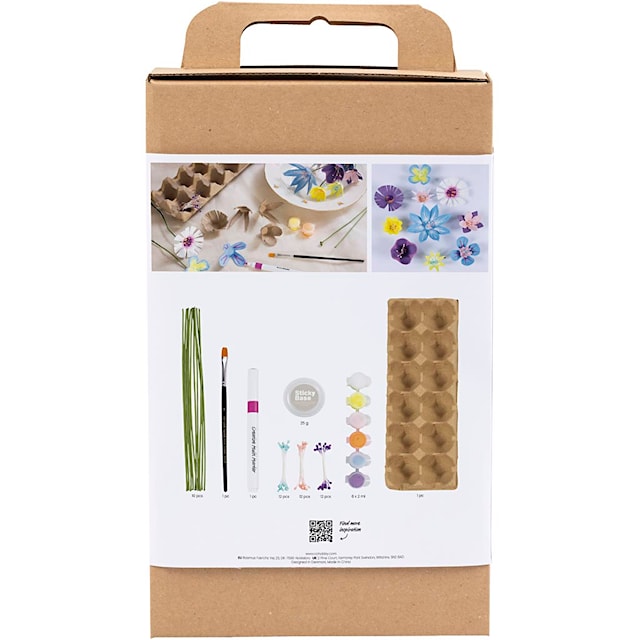 Produktbilde 2 for DIY Kit Blomster av Eggbrett, pastellfarger, 1 pk.