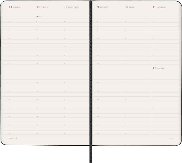 Tuotekuva 4 - Kalenteri 2026 Classic Hard 12M Weekly Vertical Large Musta Moleskine