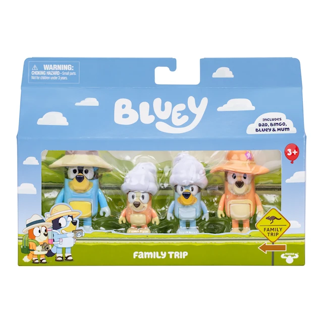 Figuurit 4-pakkaus Perhe lomalla Bluey