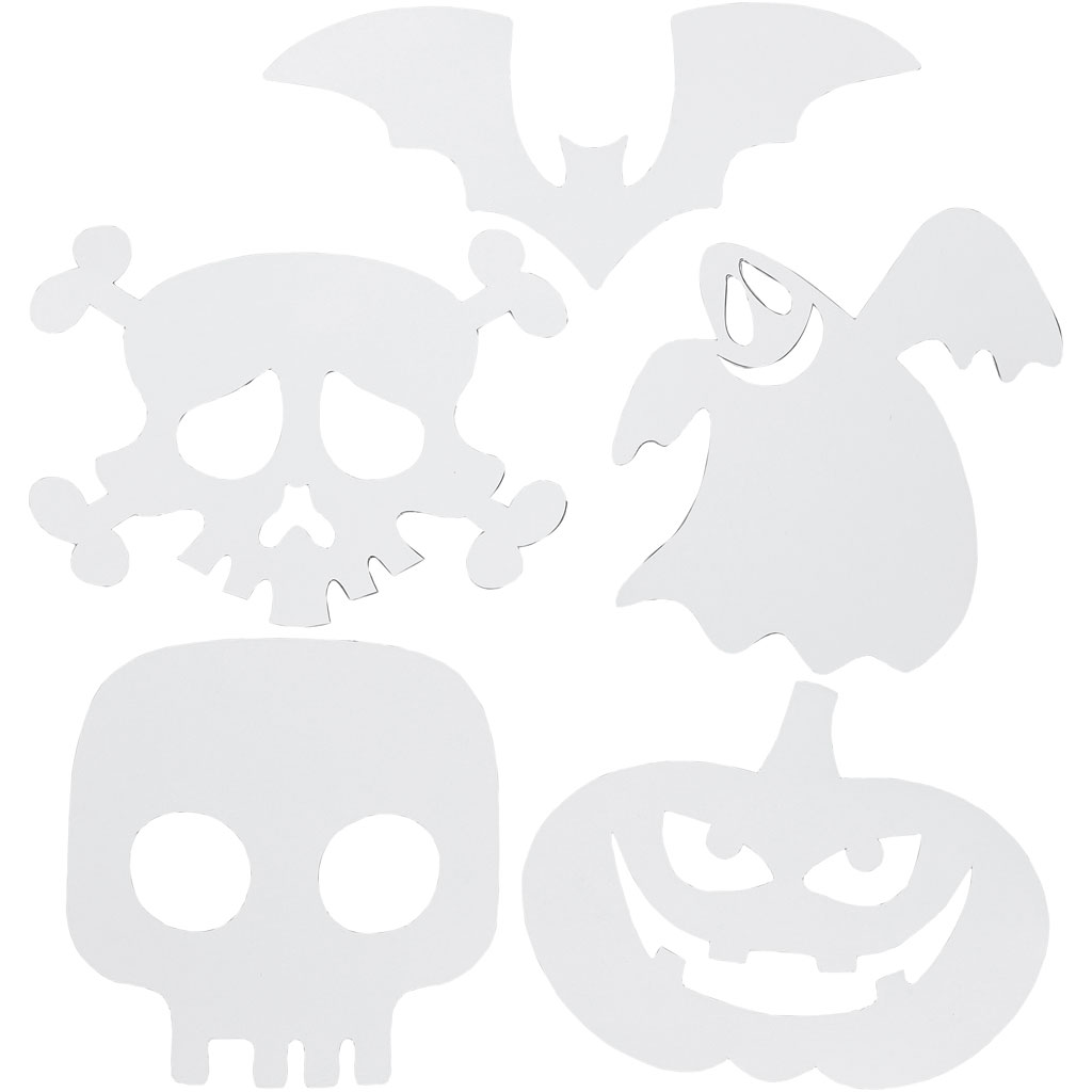 Halloween figurer 5 olika design 25x17 cm omålade 16-pack