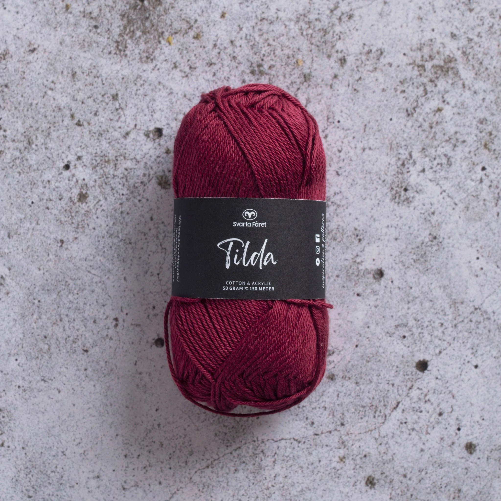 Produktbild för Tilda Garn Bomullsmix 50g Svarta Fåret