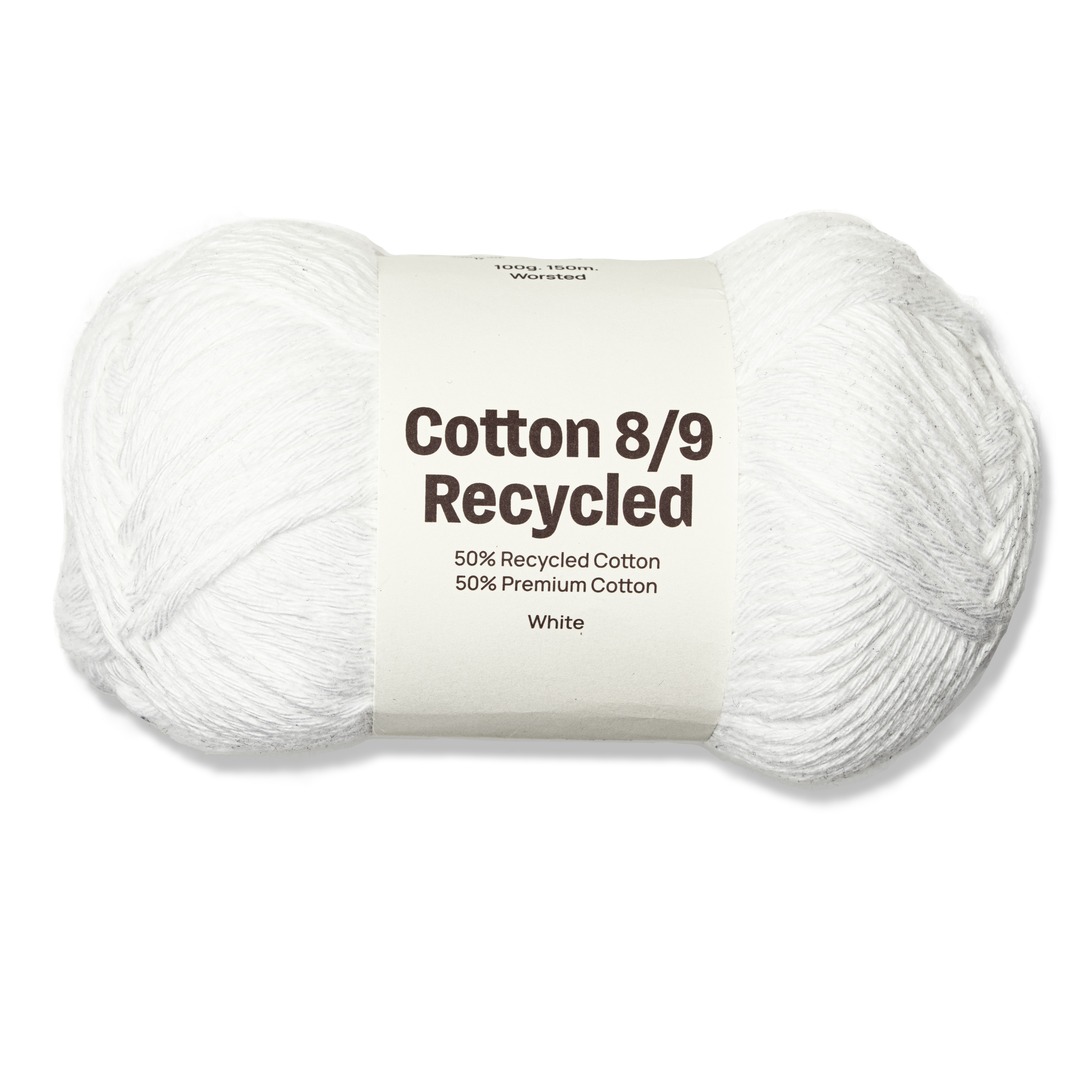 Cotton 8/9 Garn 100g Recycled White A027 Adlibris