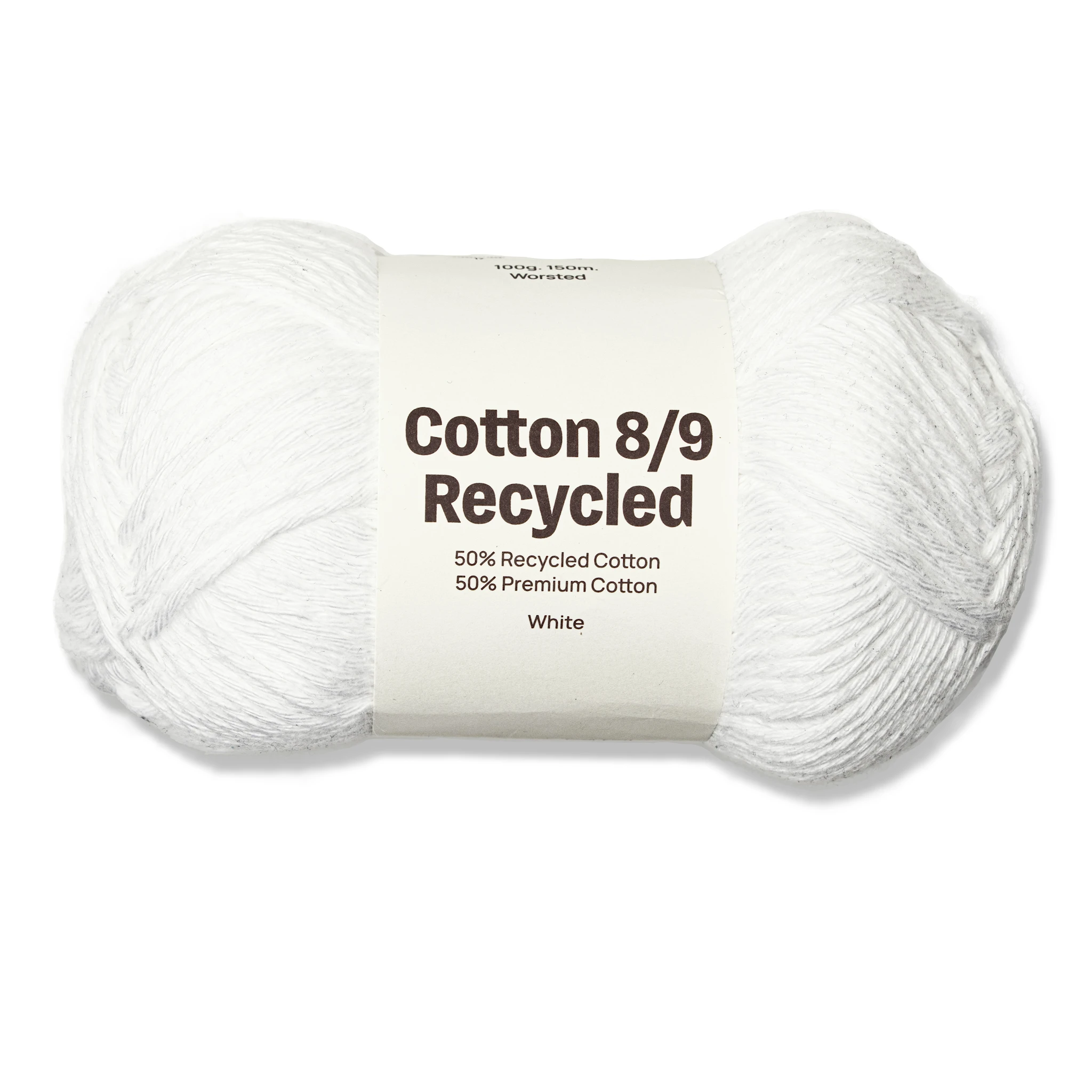 Produktbild för Cotton 8/9 Garn 100g Recycled White A027 Adlibris