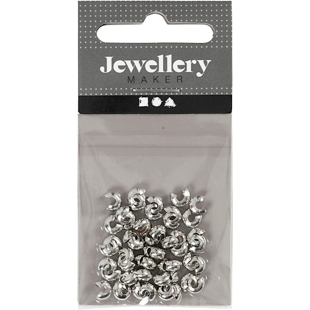 Produktbilde 2 for Knuteskjulere til elastikk, dia. 5 mm, forsølvet, 50 stk./ 1 pk.