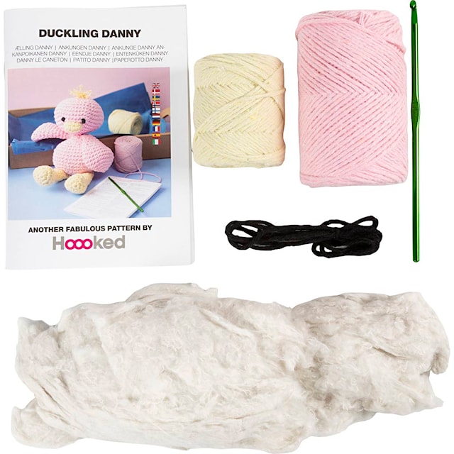 Tuotekuva 4 - Askartelusetti Amigurumi , Ankka, vaaleanpinkki, vaaleankeltainen, 1 pkk/ 1 pkt