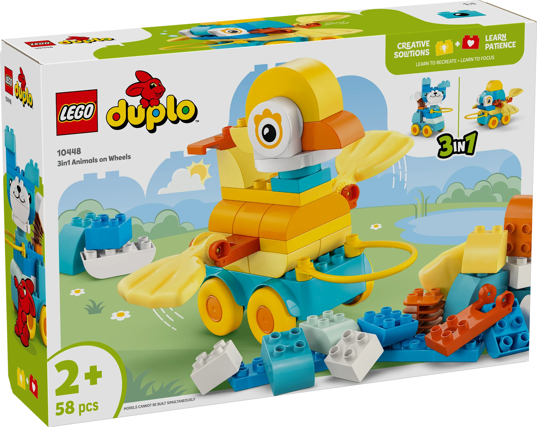 Tuotekuva ille Eläimiä pyörien päällä – 3in1-setti LEGO® DUPLO Town (10448)