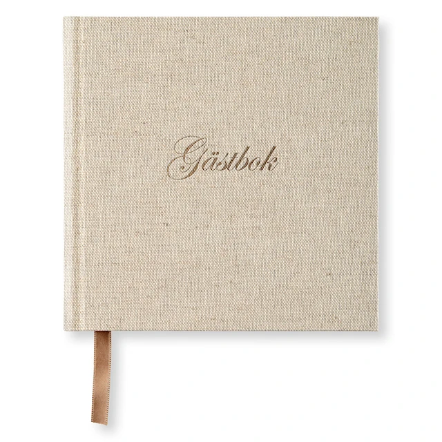 Vieraskirja 185 x 185 Rough Linen Paperstyle
