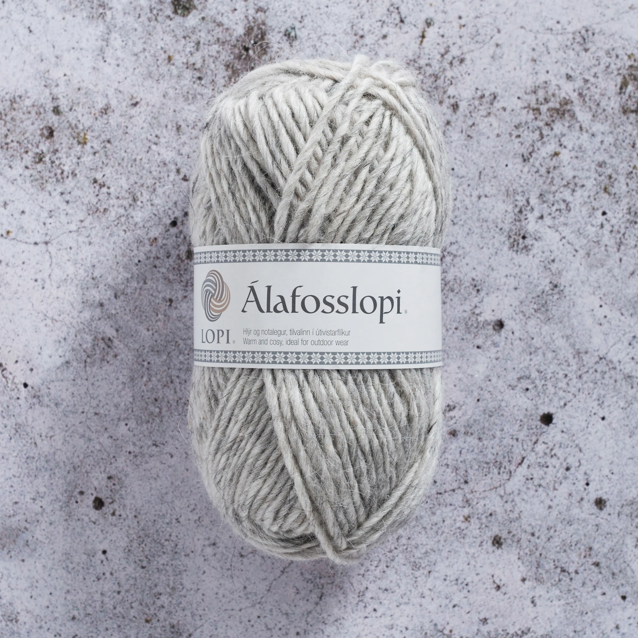 Produktbild för Álafosslopi Garn Ull 100 g Ljusgrå Istex (0054)