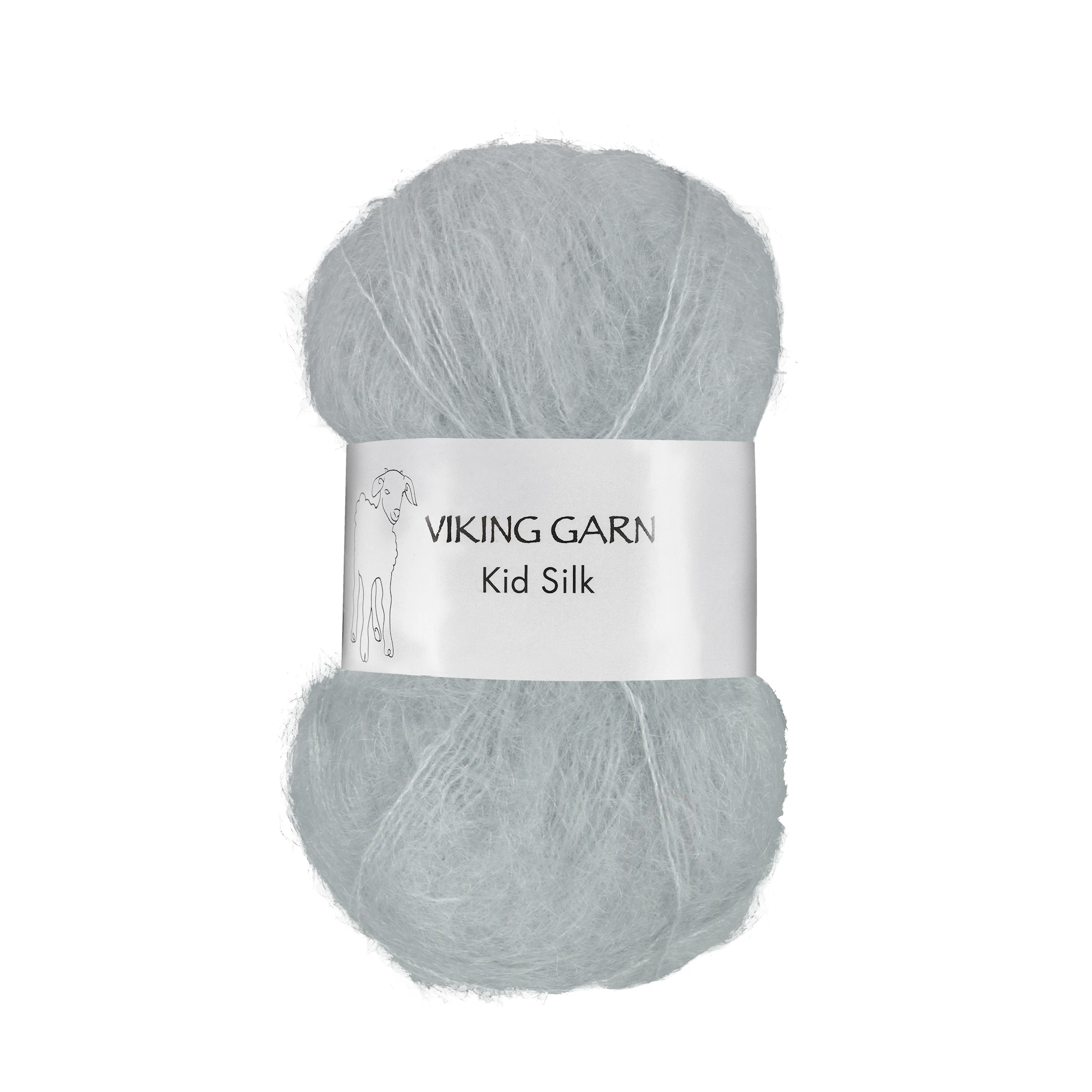 Produktbild för Kid/Silk Garn 25 g Pärlgrå 312 Viking Garn