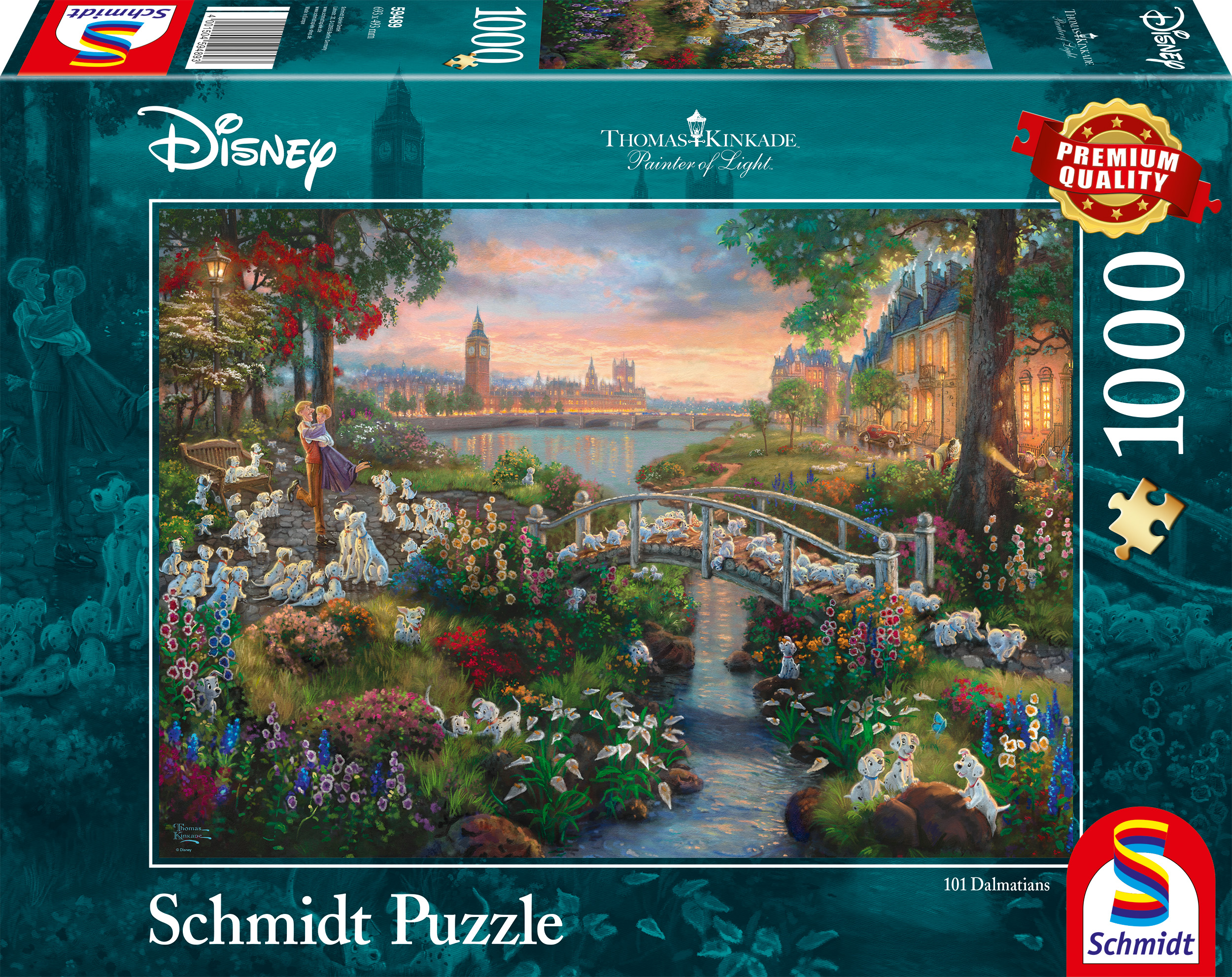 Disney 101 Dalmatians Thomas Kinkade Pussel 1000 bitar Schmidt
