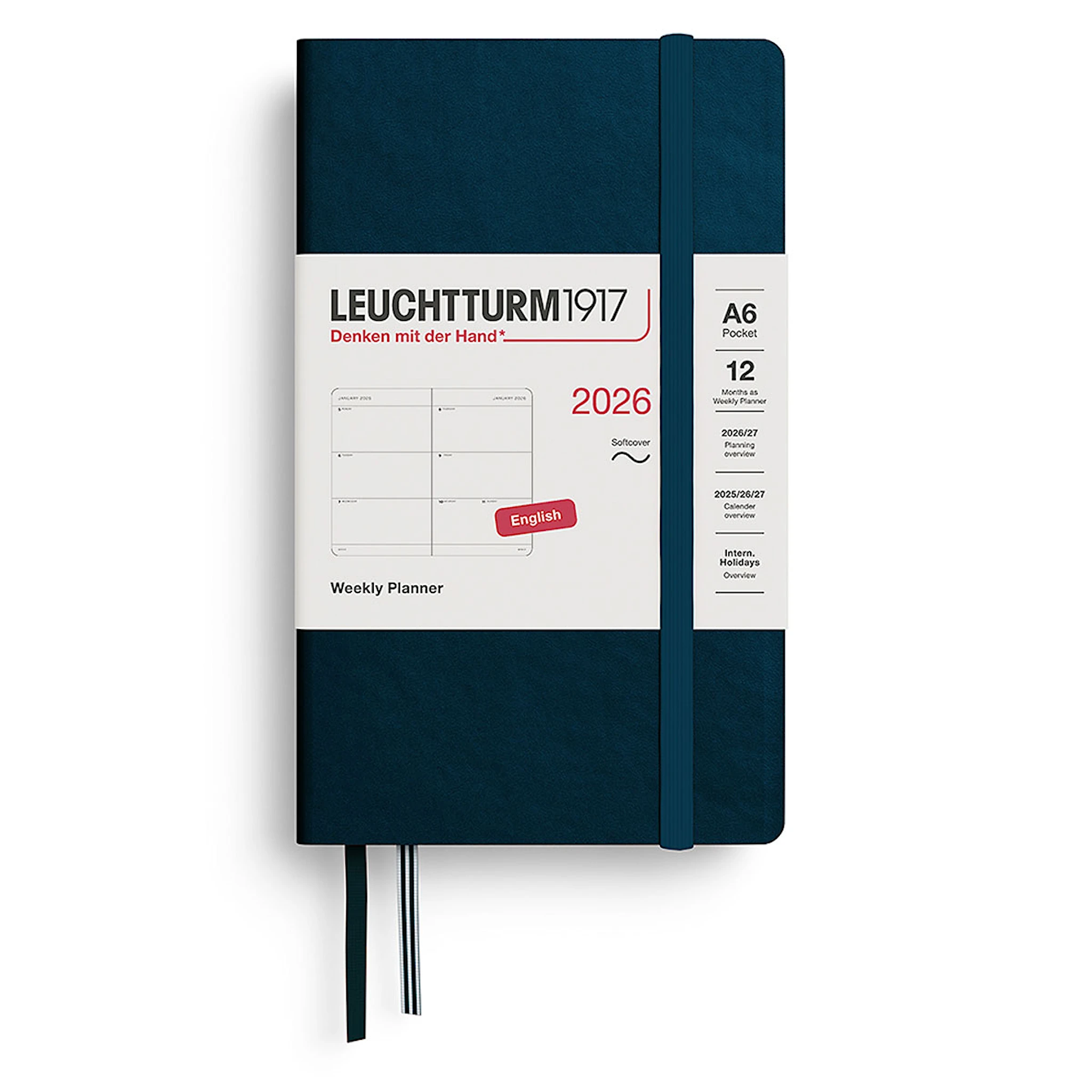 Tuotekuva ille Weekly Planner 2026 A6 Soft Deep Sea Leuchtturm1917