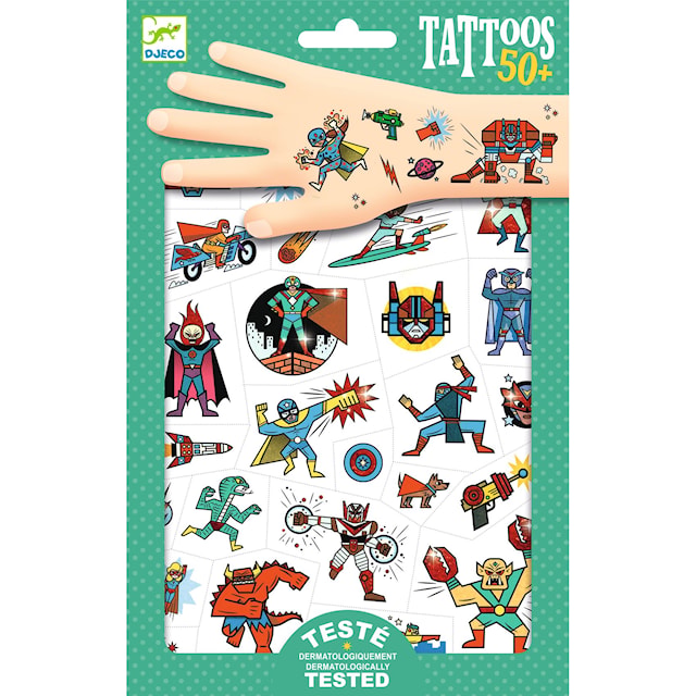 Produktbild 1 för Tatueringar Superhjältar 50-pack Djeco