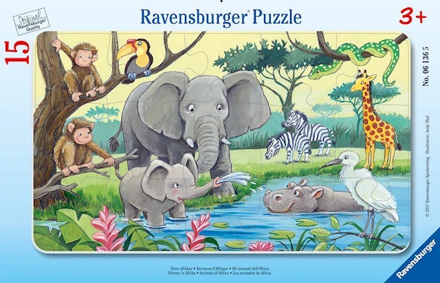 Afrikanska djur Pussel 15 bitar Ravensburger
