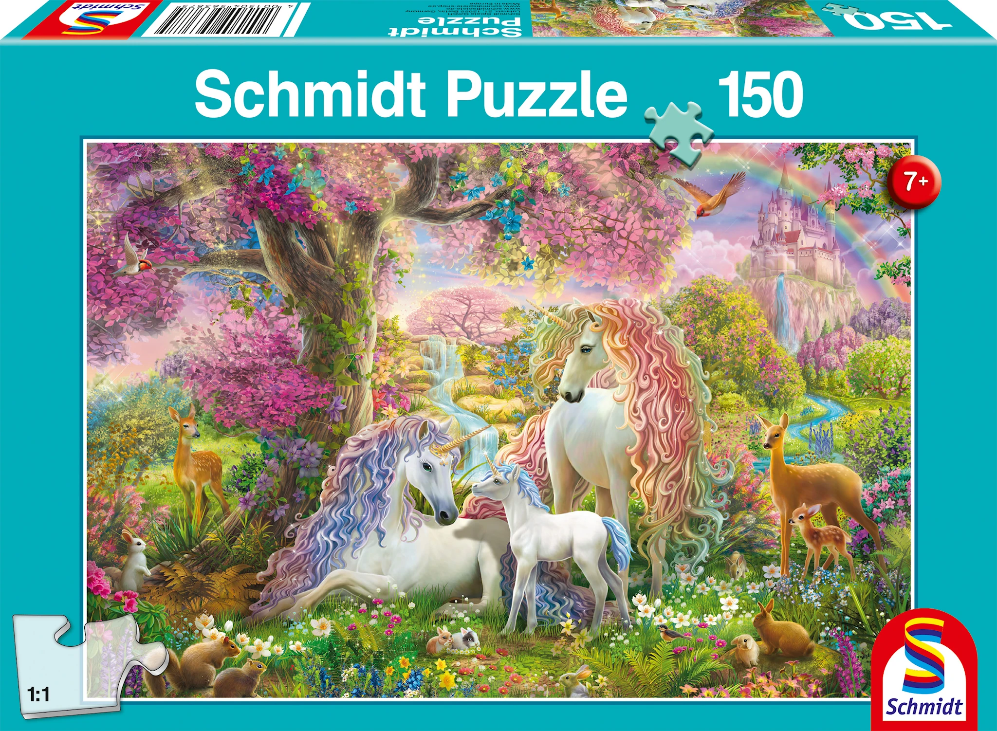 Tuotekuva ille Palapelit Kukat ja yksisarvinen 150 palaa, Schmidt