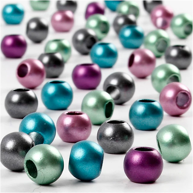 Plastpärlor Metallic Kongomix 10 mm 125 ml