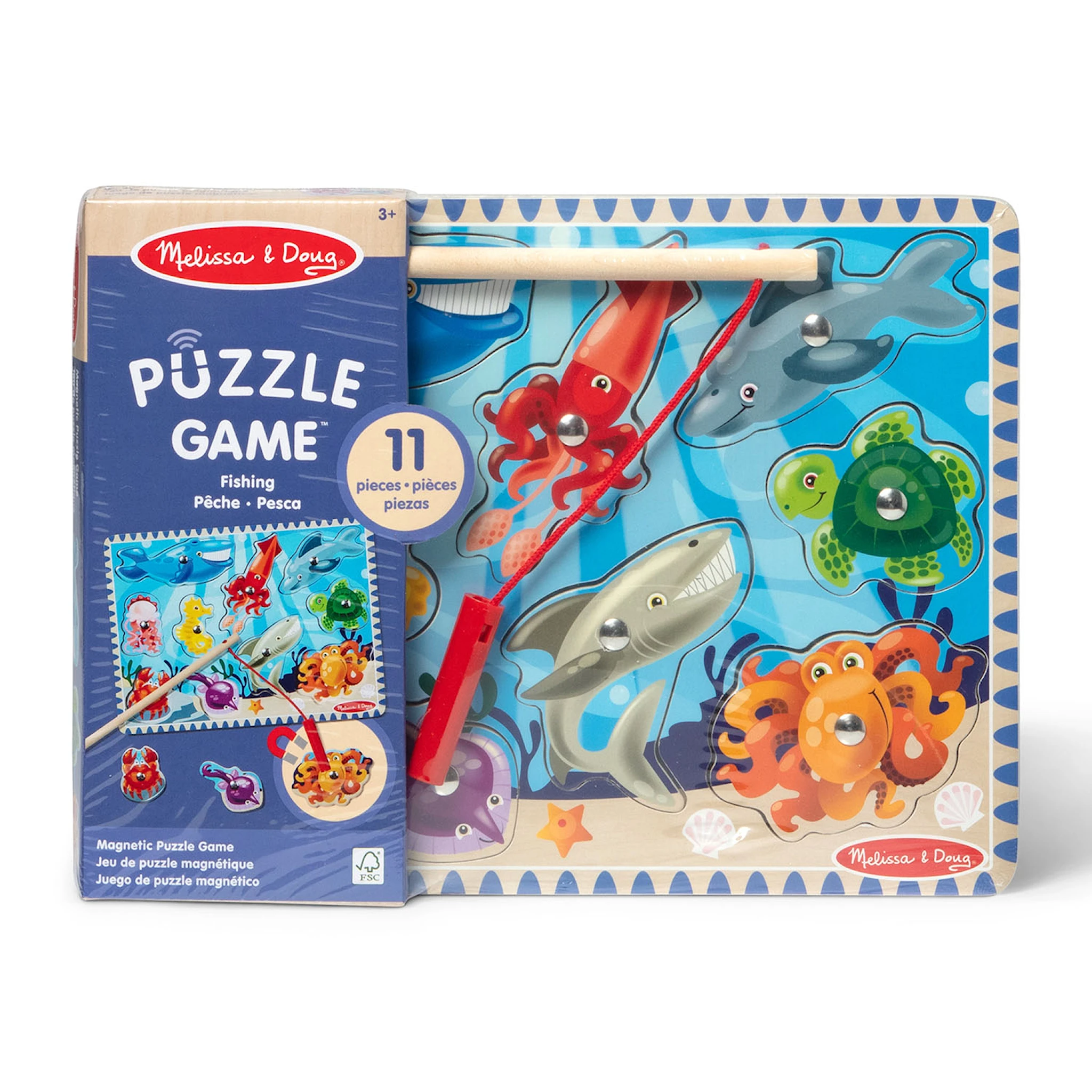 Produktbild för Magnetiskt Träpussel Fånga Fisk Melissa & Doug