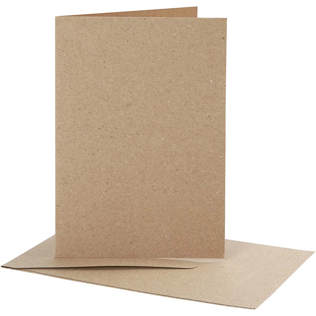 Brevkort, kortstl. 10,5x15 cm, kuvertstl. 11,5x16,5 cm, natur, 10 set/ 1 f&ouml;rp.