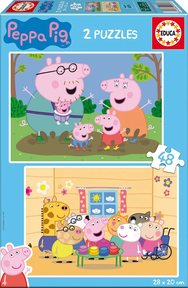 Peppa Pig -palapeli 2x48 palaa, Educa