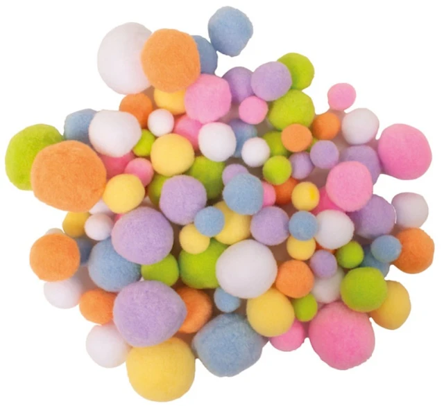 Pompoms Pastellfärger 100-pack Playbox
