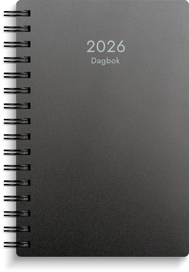 Kalender 2026 Dagbok Svart PP-plast Burde