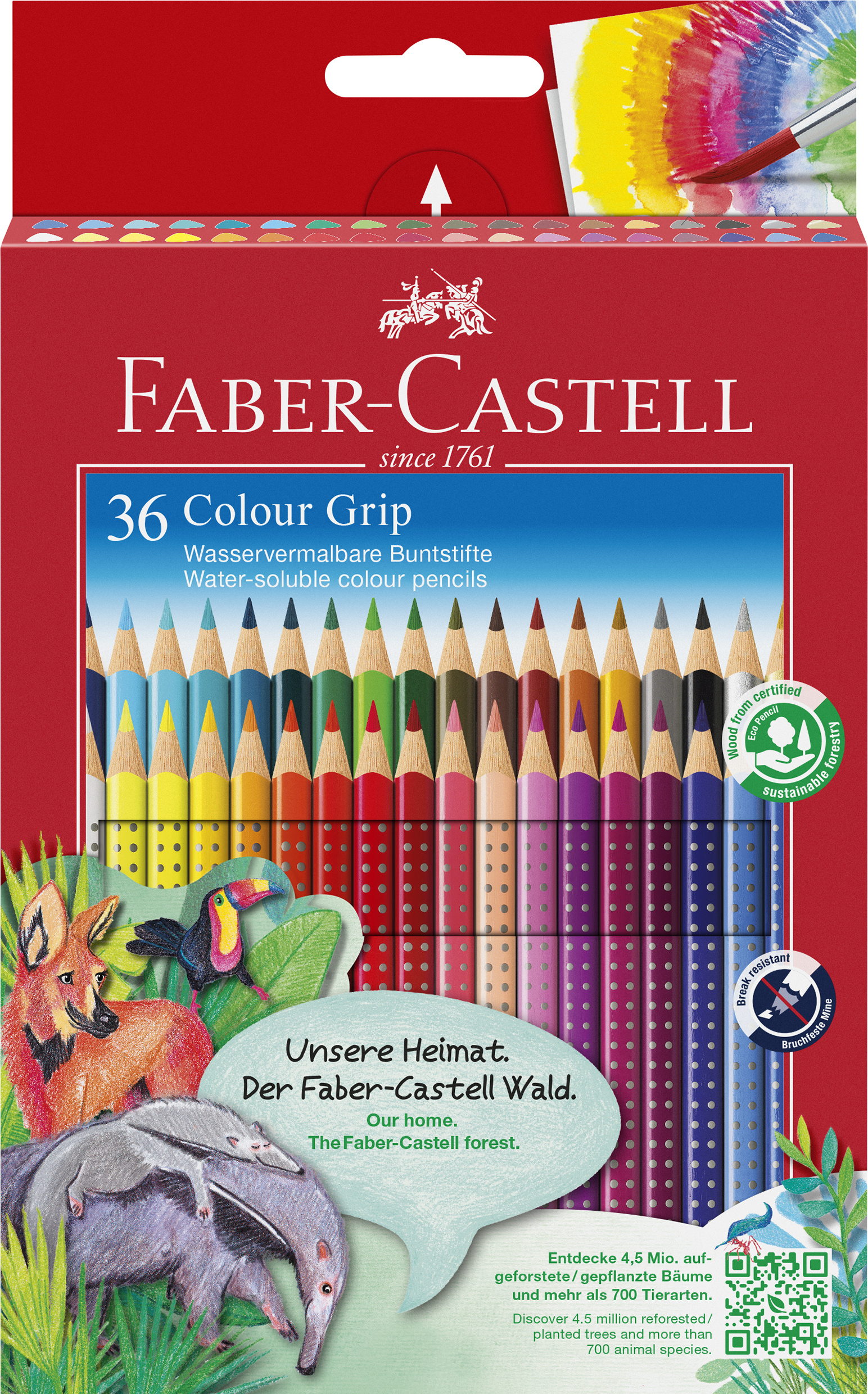 Värikynät Grip Color – 36 kynää Faber-Castell