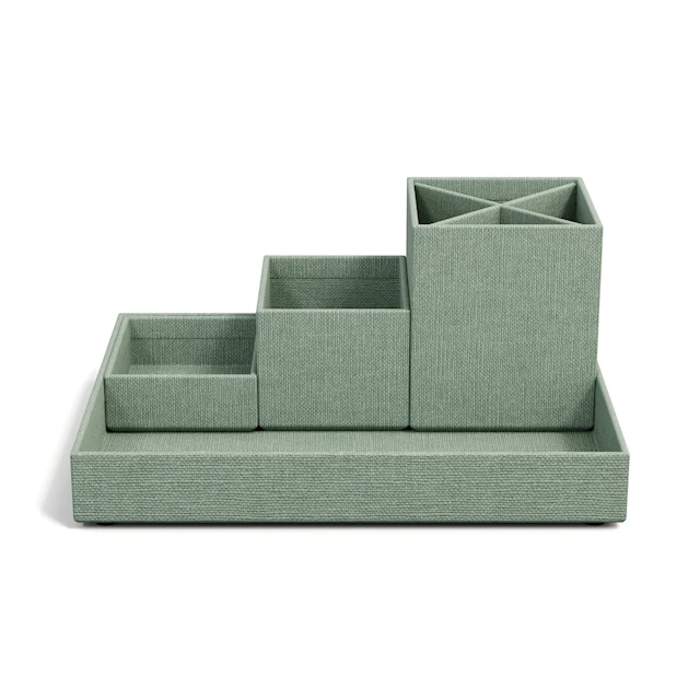 Skrivbordsförvaring 4 delar Soft Teal Bigso Box of Sweden