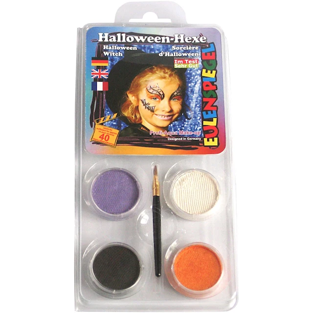 Kasvovärisetti, halloween/pääsiäisnoita, värilajitelma, 1 set