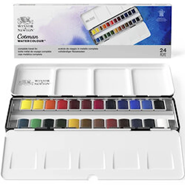 Akvarellfärg Cotman Sketchers Set 24 halvkoppar Winsor & Newton