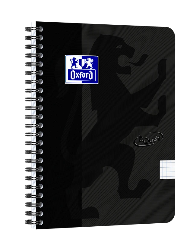Oxford Muistikirja Soft Touch A5+, ruudullinen, musta