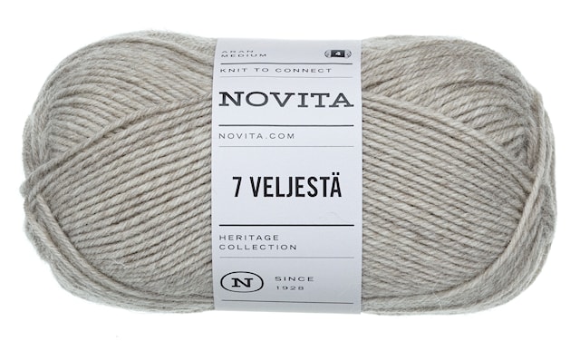 7 Veljestä Lanka Villasekoite 100 g  hiekka 060 Novita