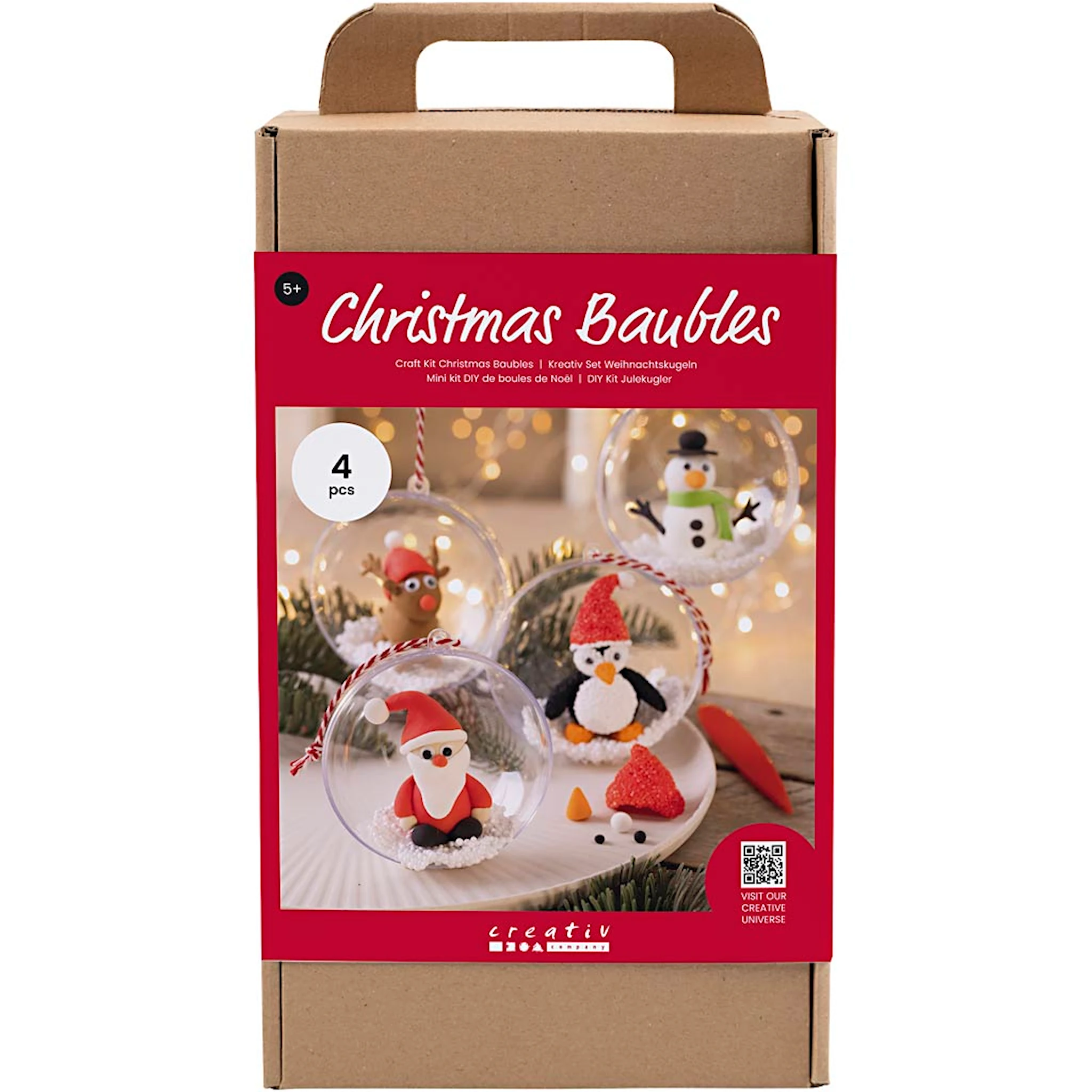 Produktbild för Pyssla Julgranskulor med modellera 4-pack Creativ Company