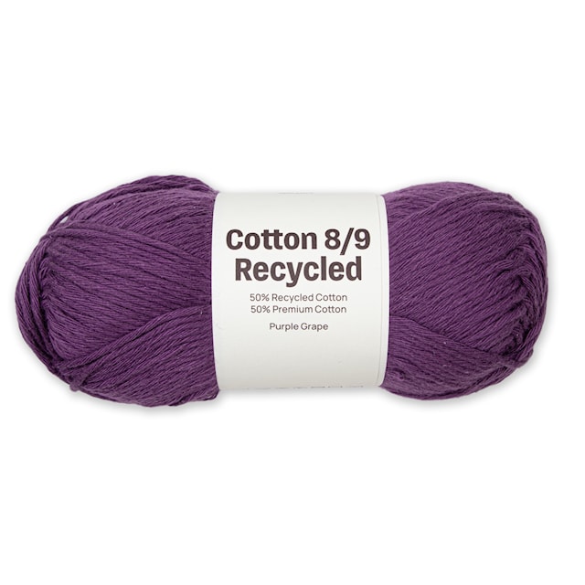 Cotton 8/9 Garn 100g Recycled Purple Grape A127 Adlibris