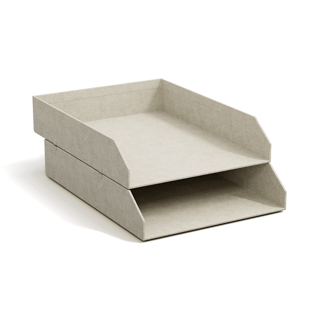 Produktbild 1 för Brevkorg Stapelbar Linen 2-pack Bigso Box of Sweden