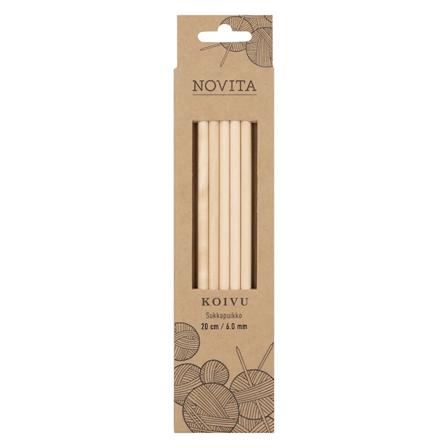 Sukkapuikot 20 cm koivu 6.0 Novita