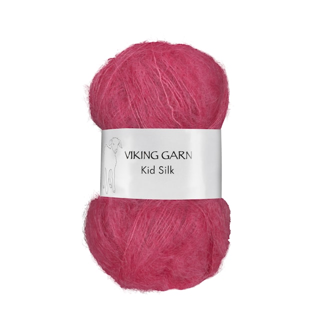 Kid/Silk Garn 25 g Bringebær 362 Viking Garn