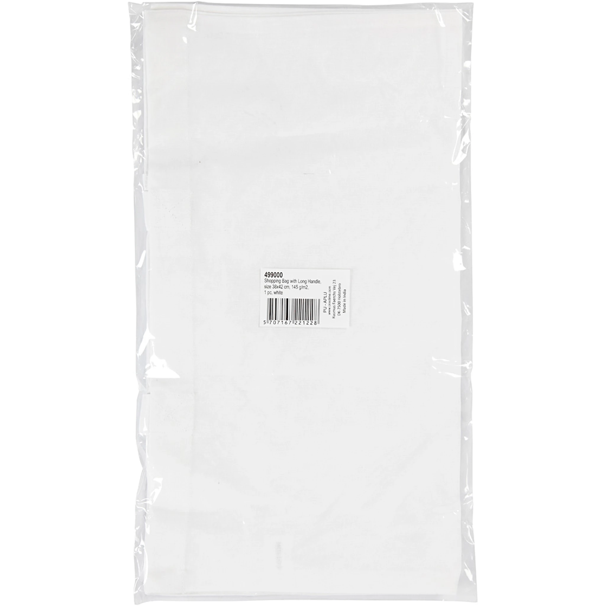 Produktbilde for Tøynett med lang hank, str. 38x42 cm,  145 g/m2, hvit, 1stk.